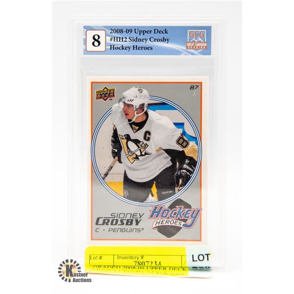 GRADED 2008-09 UPPER DECK SIDNEY CROSBY GCG 8