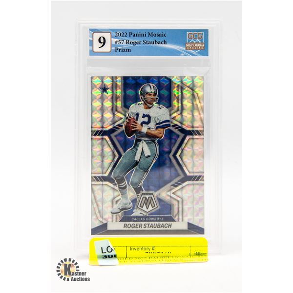 GRADED 2022 PANINI MOSAIC #57 ROGER STAUBACH GCG 9