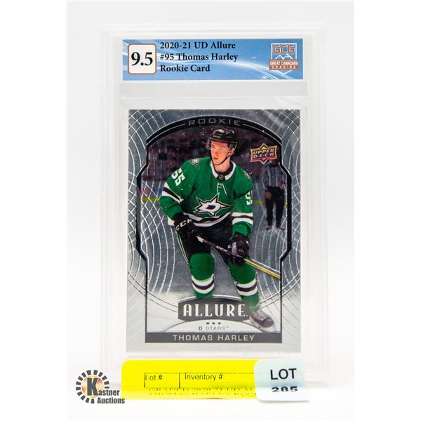 GRADED 2020-21 UD ALLURE #95 THOMAS HARLEY ROOKIE