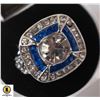 Image 1 : 3.0 CT CENTER W/BLUE/CLEAR ACCENTS SIZE 8.75