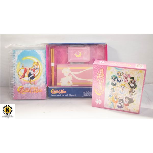 BOX WITH NEW SAILOR MOON WRITING BOOK,