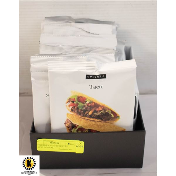 CONTAINER WITH 20 EPICURE PACKS OF MEAL