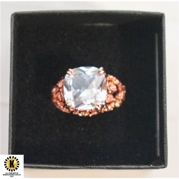 .925 SILVER STAMPED CUBIC ZIRCONIA RING