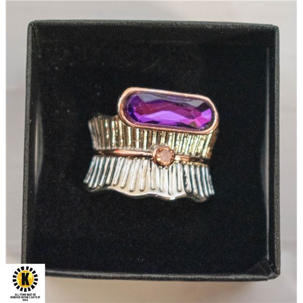 .925 SILVER STAMPED RING