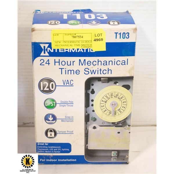 NEW - INTERMATIC 24 HOUR MECHANICAL TIME SWITCH