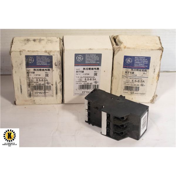 3 NEW - GE OVERLOAD RELAY - AUTO/MANUAL SETTING