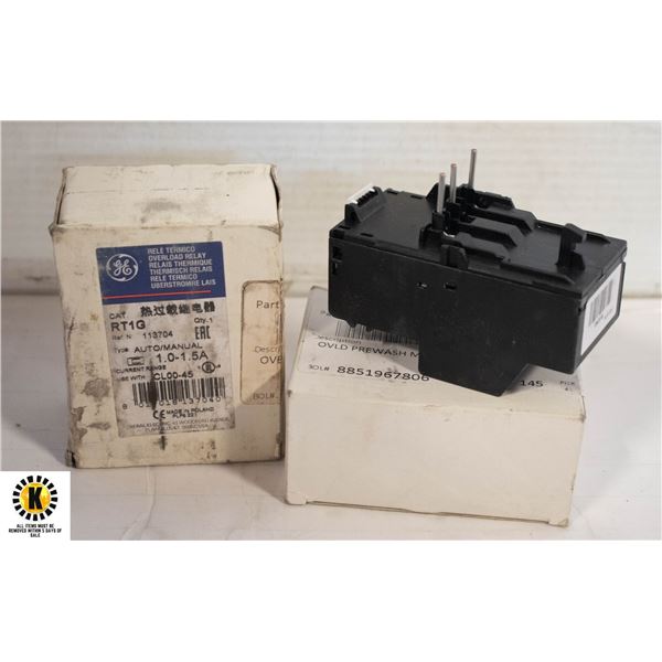 2 NEW - GE OVERLOAD RELAY - AUTO/MANUAL SETTING
