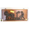 VINTAGE WOOD AND CAST IRON WESTERN WALL