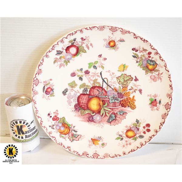 VINTAGE ENGLISH IRONSTONE 12" DECORATIVE PLATE