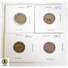 Image 1 : NEWFOUNDLAND SILVER COINS 1941,42,43 & 45