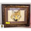 Image 1 : FRAMED WOLF PRINT 3D 21"X17"