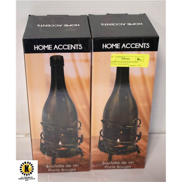 2 HOME ACCENTS PATIO WINE BOTTLE TEA-LIGHT