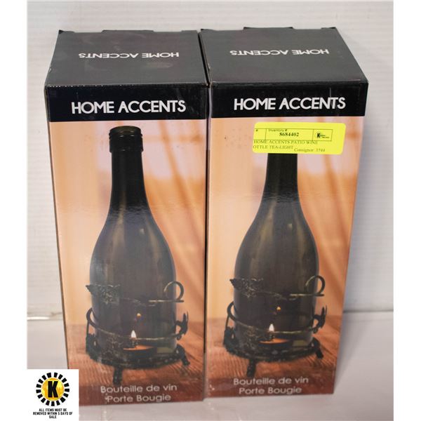 2 HOME ACCENTS PATIO WINE BOTTLE TEA-LIGHT