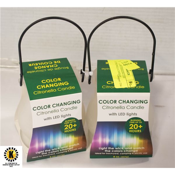 2 COLOR CHANGING LED CITRONELLA CANDLES