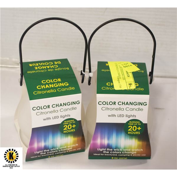 2 COLOR CHANGING LED CITRONELLA CANDLES