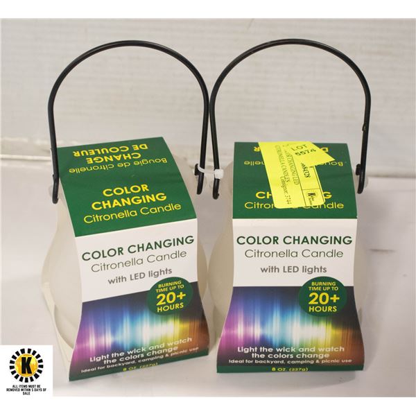 2 COLOR CHANGING LED CITRONELLA CANDLES