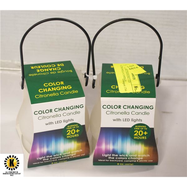 2 COLOR CHANGING LED CITRONELLA CANDLES