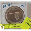 Image 1 : 1967 CANADIAN SILVER DOLLAR COIN