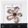 Image 1 : NEW ANTIQUE STYLE RHINESTONE FLOWER BROOCH