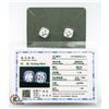 Image 1 : STAMPED 925 CERTIFIED ZIRCON EARRINGS (2 CT EACH)