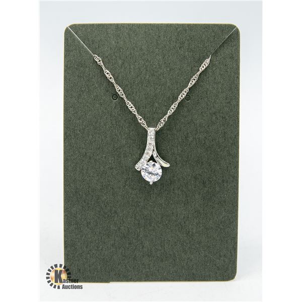 1.25 CT CZ WITH CLEAR ACCENTS 54 CM CHAIN WITH