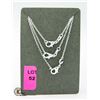 Image 1 : 3 X 45 CM 925 SILVER CHAIN WITH LOBSTER CLASP