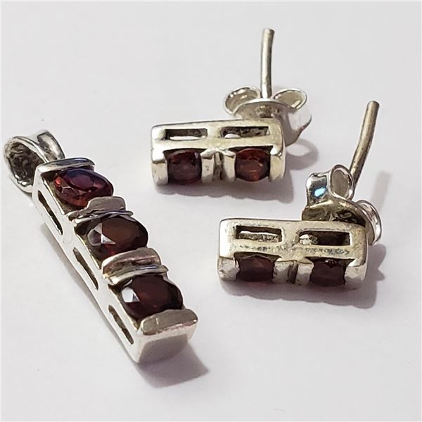 JP892-99 SILVER GARNET SET