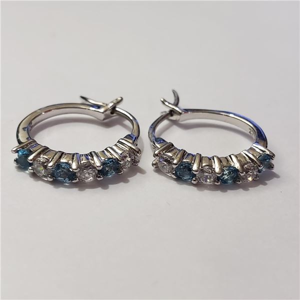 JP892-58 SILVER TOPAZ EARRINGS