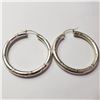 Image 1 : JP892-84 SILVER LARGE HOOP EARRINGS