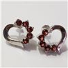 Image 1 : JP892-60 SILVER GARNET EARRINGS