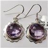 Image 1 : JP892-92 SILVER AMETHYST(16.3CT) EARRINGS