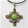 Image 1 : JP892-72 SILVER PERIDOT MOONSTONE PENDANT