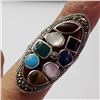 Image 1 : JP892-90 SILVER MULTI GEMSTONE RING