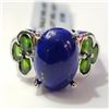 Image 1 : JP892-54 SILVER LAPIS LAZULI CHROME DIOPSIDE RING