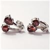 Image 1 : JP892-68 SILVER GARNET EARRINGS