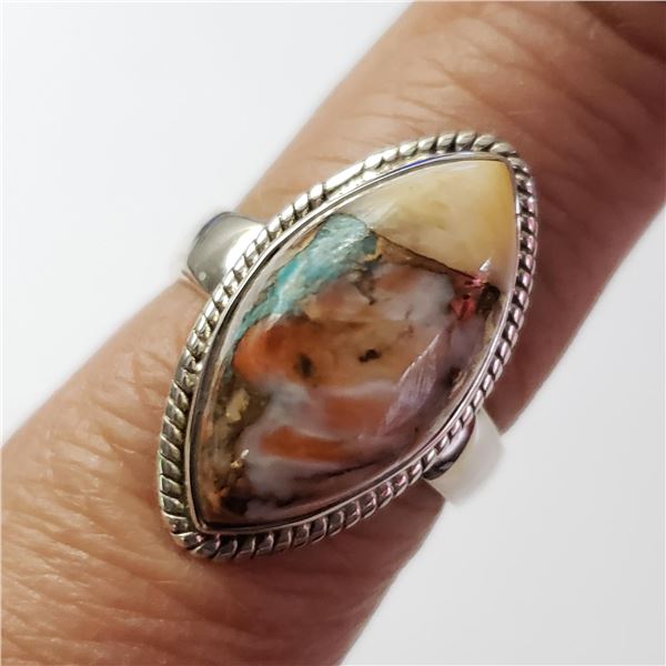 JP892-80 SILVER GEMSTONE RING