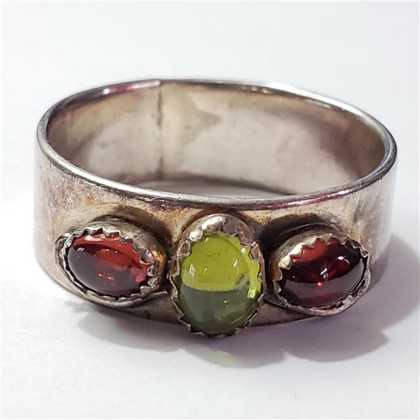JP892-64 SILVER GEMSTONE RING