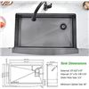 Image 5 : NEW 33" STAINLESS STEEL FARMHOUSE KITCHEN SINK