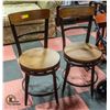 Image 1 : PAIR WOODEN/STEEL SWIVEL CHAIRS