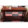 Image 1 : CHERRY WOOD SIDE TABLE 50" X 18" X 28"