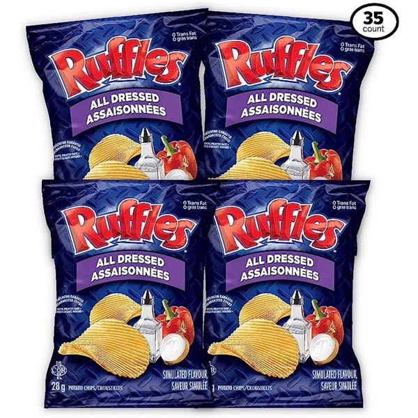 NEW CASE OF 35 RUFFLES ALL DRESSED CHIPS