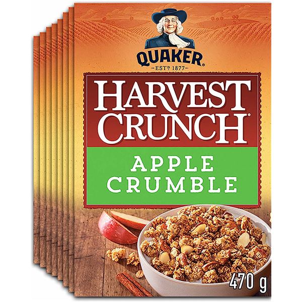 NEW CASE OF 8 QUAKER HARVEST CRUNCH APPLE CRUMBLE