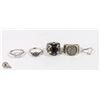 Image 1 : LOT OF FIVE STAMPED .925 SILVER RINGS (27.76G)