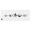 Image 1 : LOT OF FIVE STAMPED .925 SILVER RINGS (25.45G)