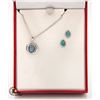 Image 1 : SILVER AUSTRALIAN OPAL NECKLACE AND EARRING SET