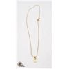 Image 1 : 18K YELLOW GOLD NECKLACE WITH "D" PENDANT 17"
