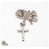 Image 1 : STAMPED .925 SILVER CHAIN WITH CROSS CHAIN IS 22"