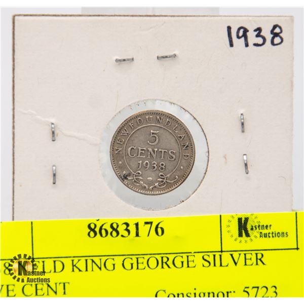 1938 NFLD KING GEORGE SILVER FIVE CENT