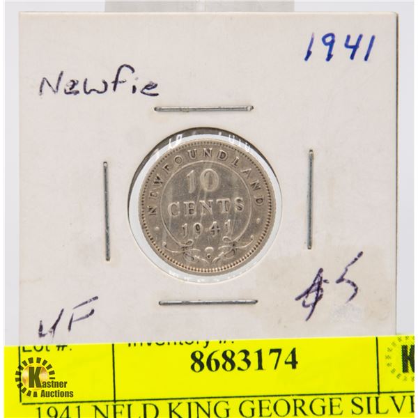 1941 NFLD KING GEORGE SILVER TEN CENT