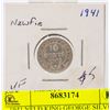 Image 1 : 1941 NFLD KING GEORGE SILVER TEN CENT